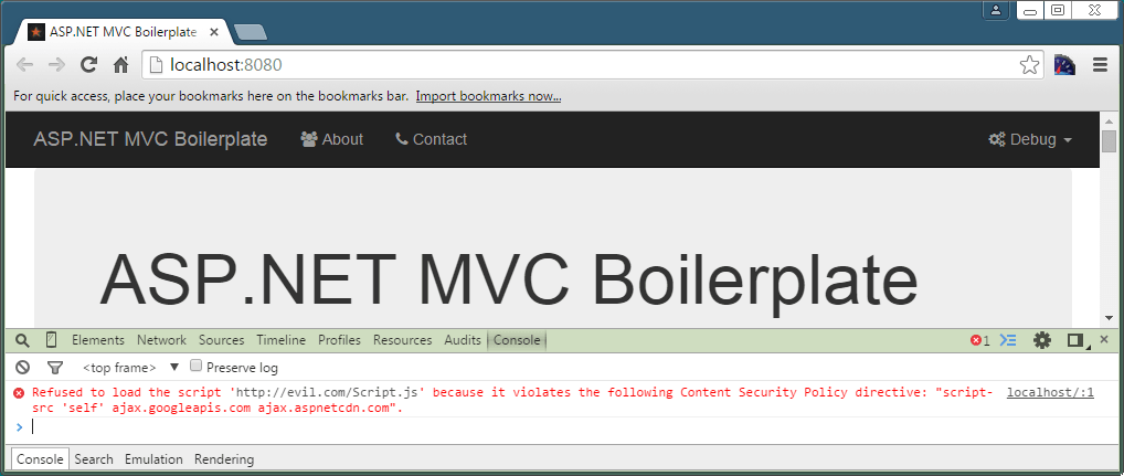 Content Security Policy Violation