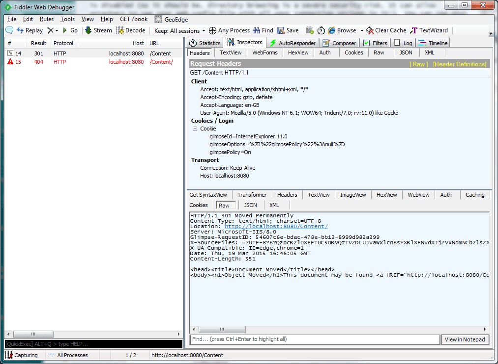Fiddler 301 Courtesy Redirect
