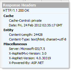 ASP.NET Response Headers