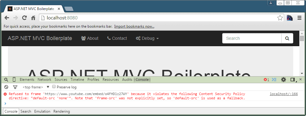 Content Security Policy Violation by YouTube iFrame