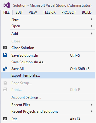 Export .zip Project Template